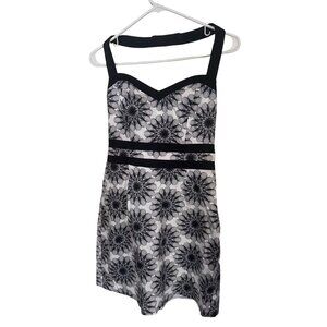 Arden B. black and white floral halter dress size 10